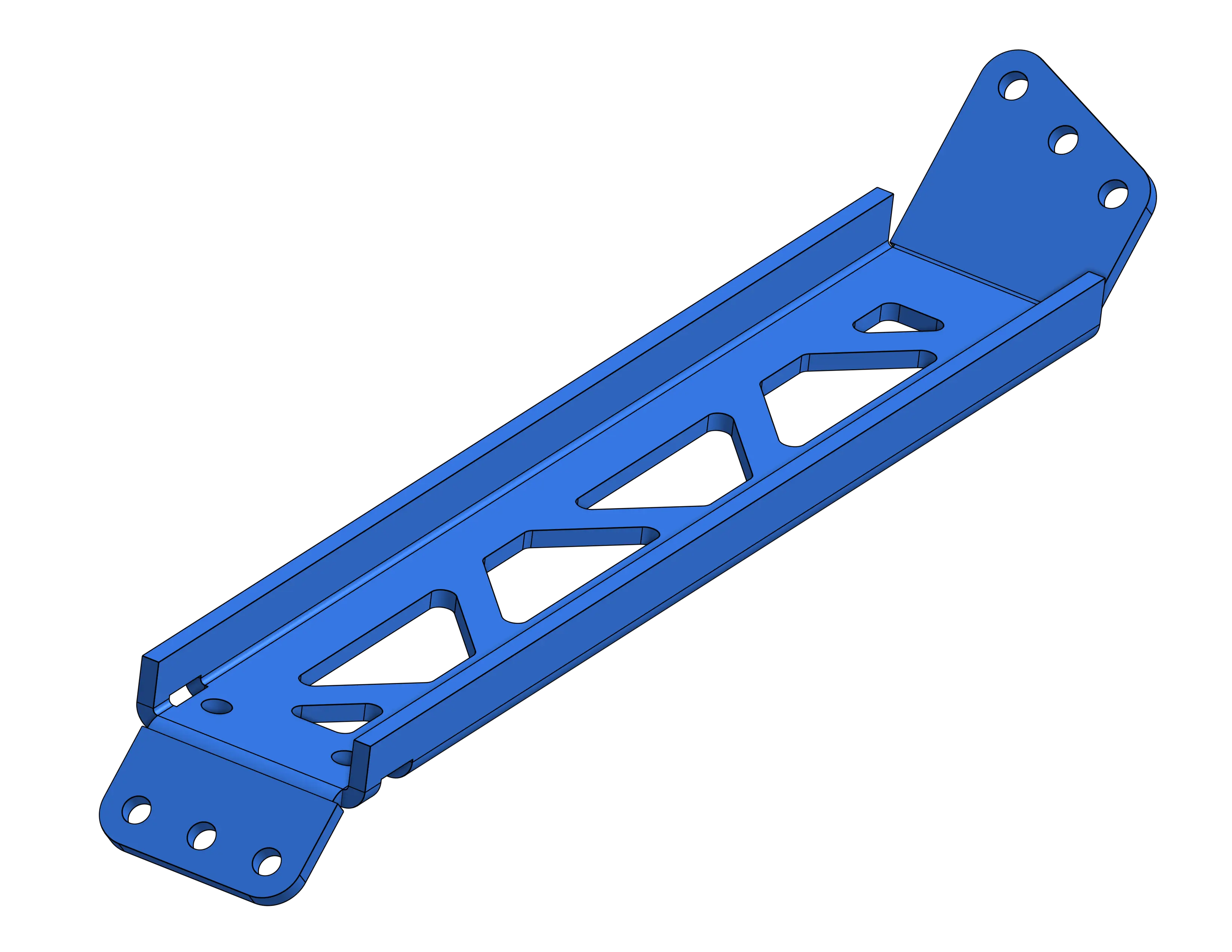 Bent aluminum structure increasing stiffness