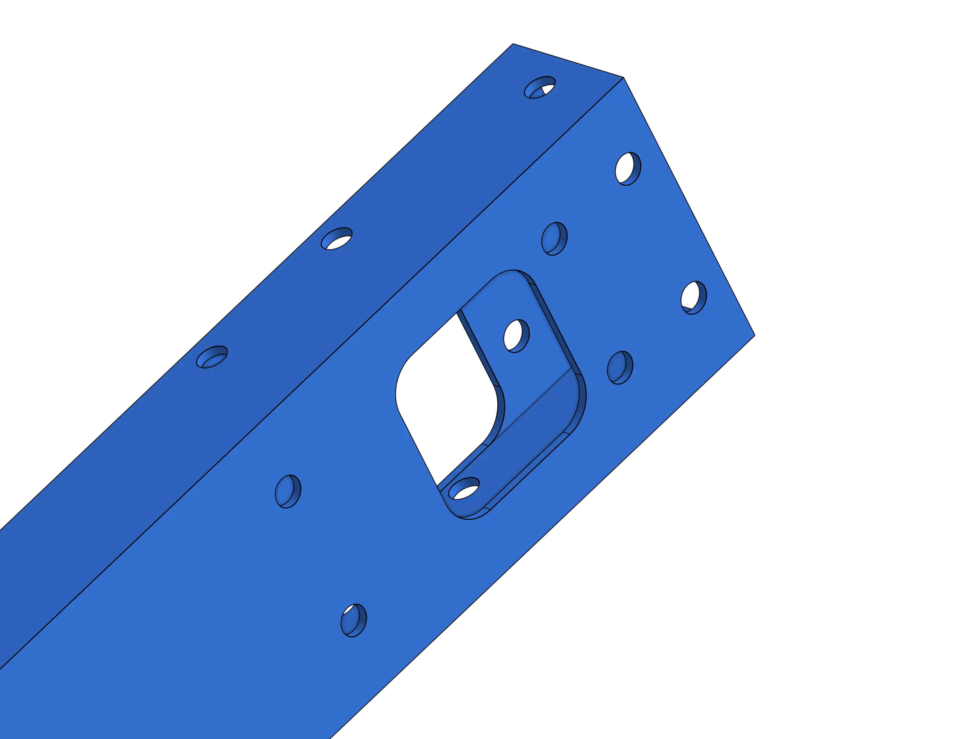 Laser-cut 2×1 tube with precise hole pattern