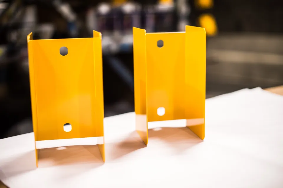 Powder coated laser cut part